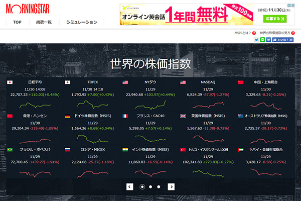 モーニングスター（株） 様 INDEXサイト